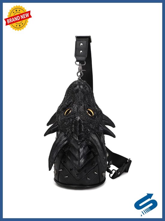 Handbags - 3D Dragon Head Crossbody Bag Steampunk Chain Shoulder Sling Bag Waterproof PVC